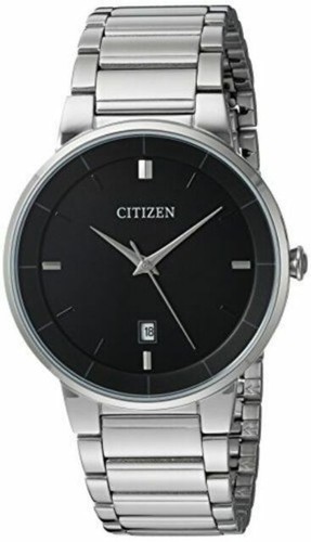 Montre Citizen Homme Quartz - Modèle G1402-Y - Boîtier Et Bracelet Or Jaune - Cadran Noir - Années 2000