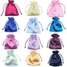 Silky Satin Wedding Favour Gift Bags Drawstring Jewellery Pouches Wholesale UK