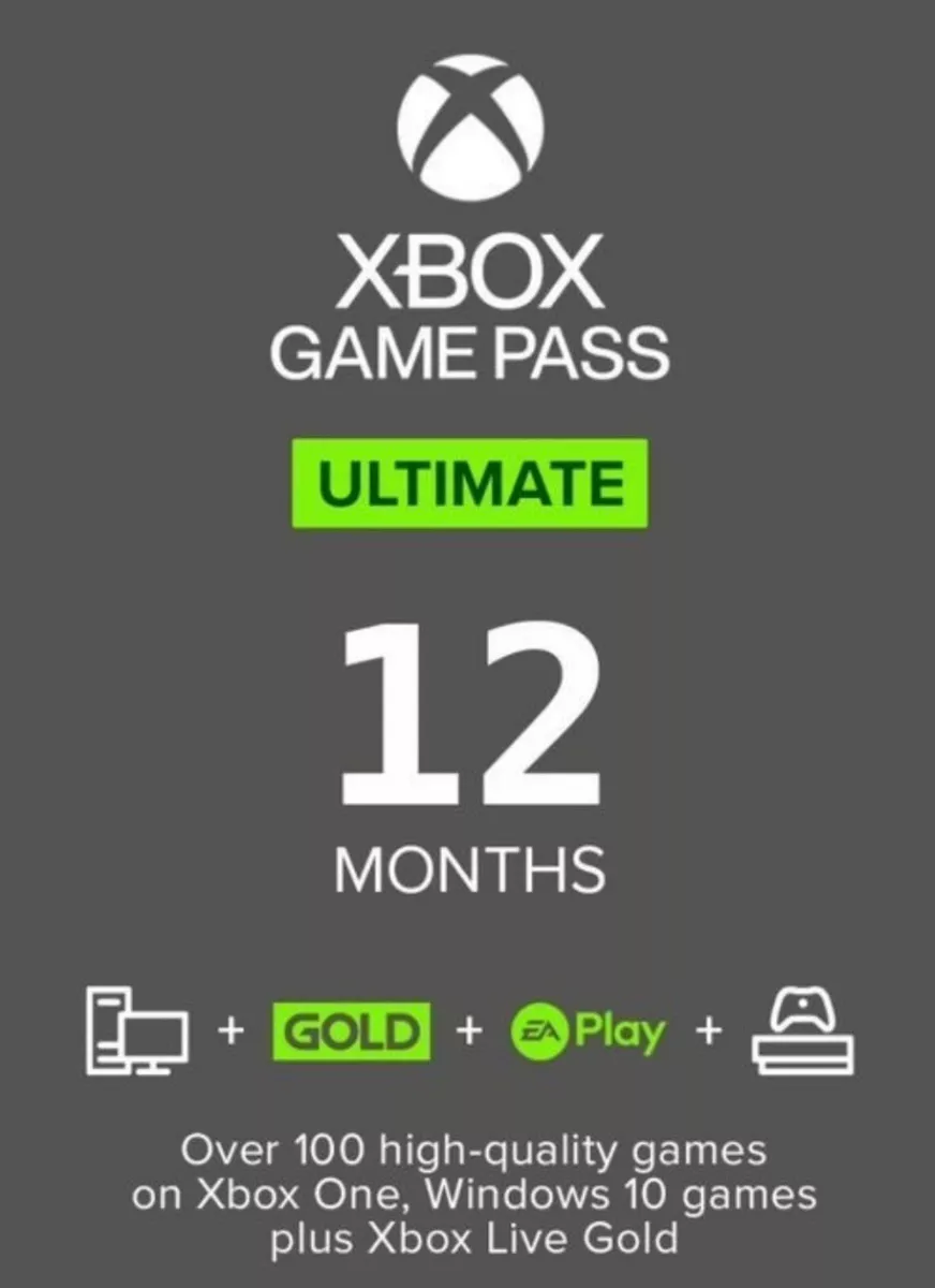 Xbox Live Gold + Game Pass Ultimate Código 12 Meses