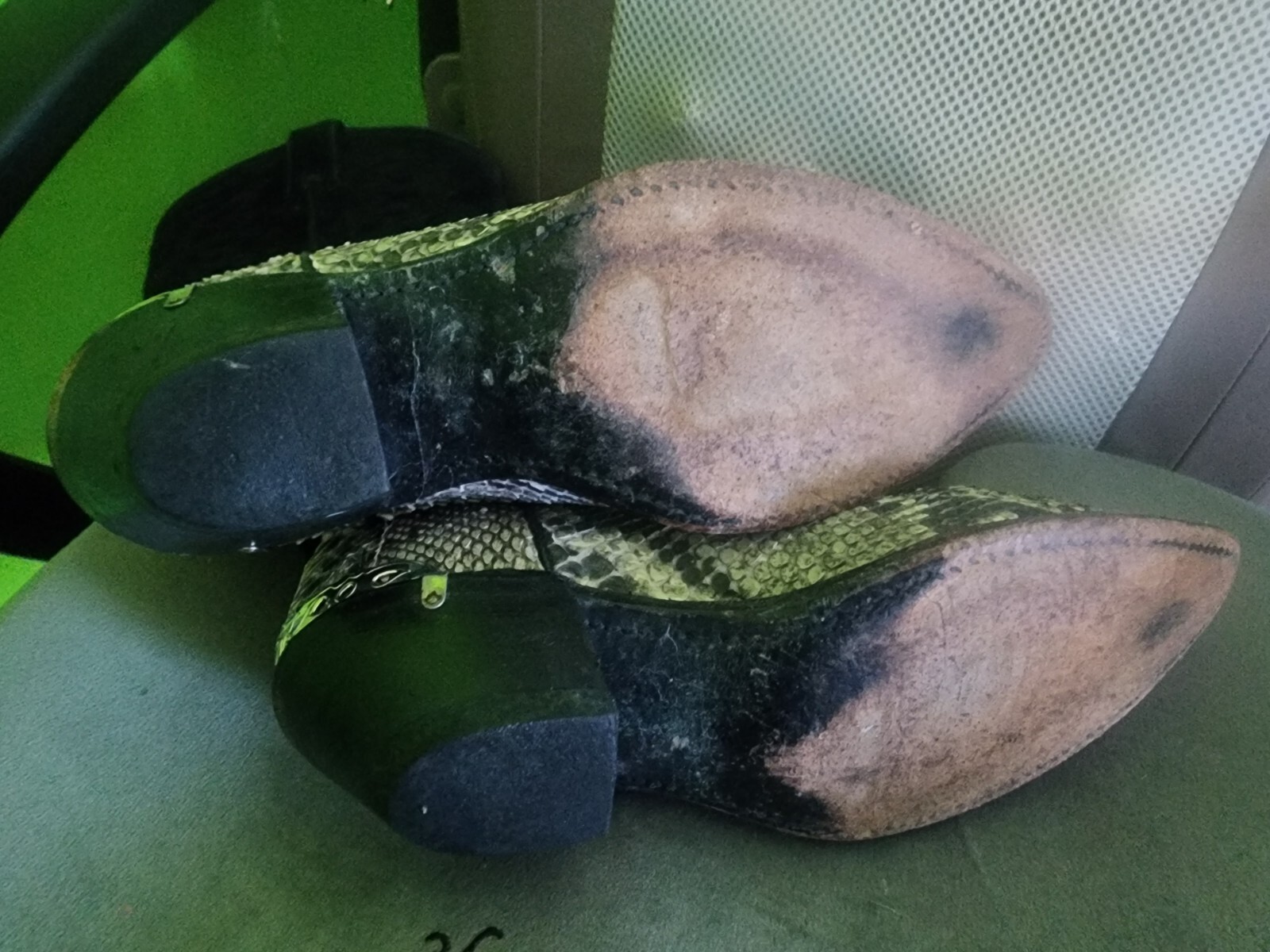 ~US 7~ GENUINE LEATHER SNAKESKIN PYTHON COWGIRL B… - image 3