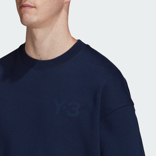 adidas Y-3 Classic Chest Logo Crew Sweatshirt Size XXL Navy RRP £150 GV4191 - Picture 3 of 4