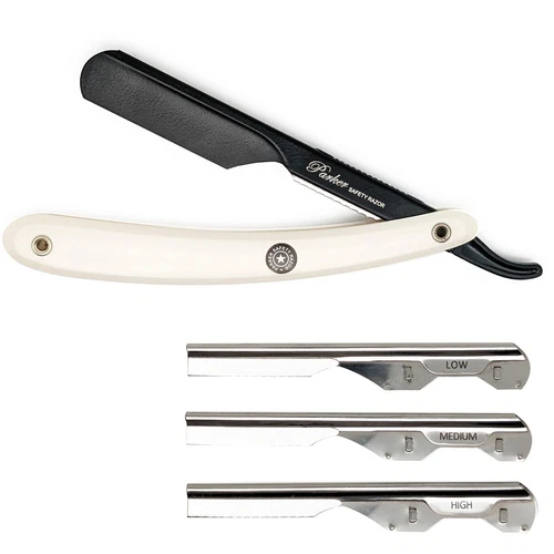 ADJUSTABLE Razor Blade Knife PARKER PTAWH Barber Shaver Steel 3 Inserts