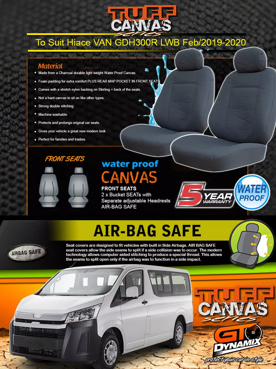 Toyota hiace 2024 2020 seat covers