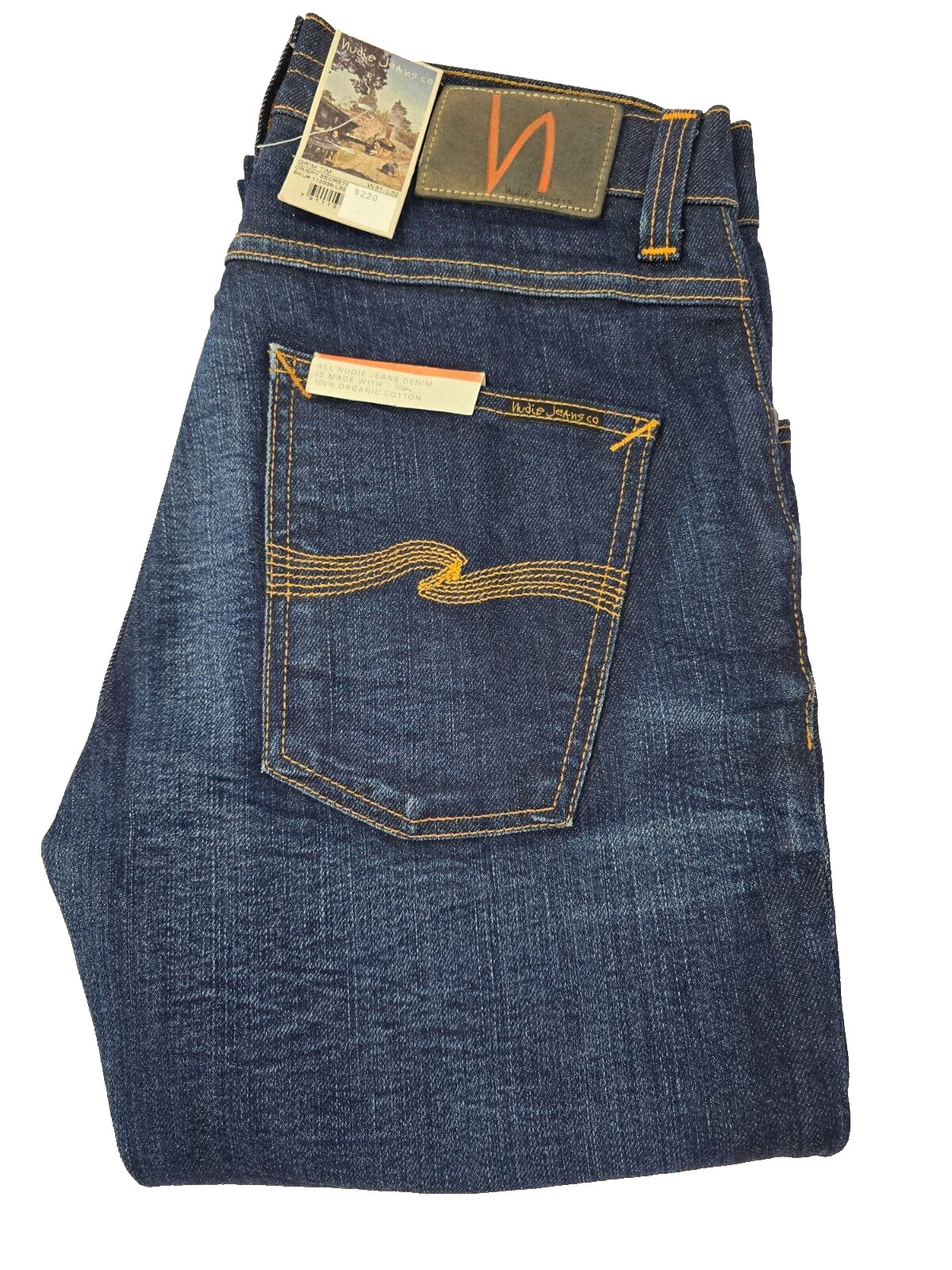 Nudie Men's Jeans Distressed Grim Tim Crispy 31 (29) x 30 NWT Made in Italy $220 image 2