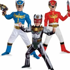 Toddler Nick Power Rangers Show MegaForce Muscle Blue Red Robo Halloween Costume