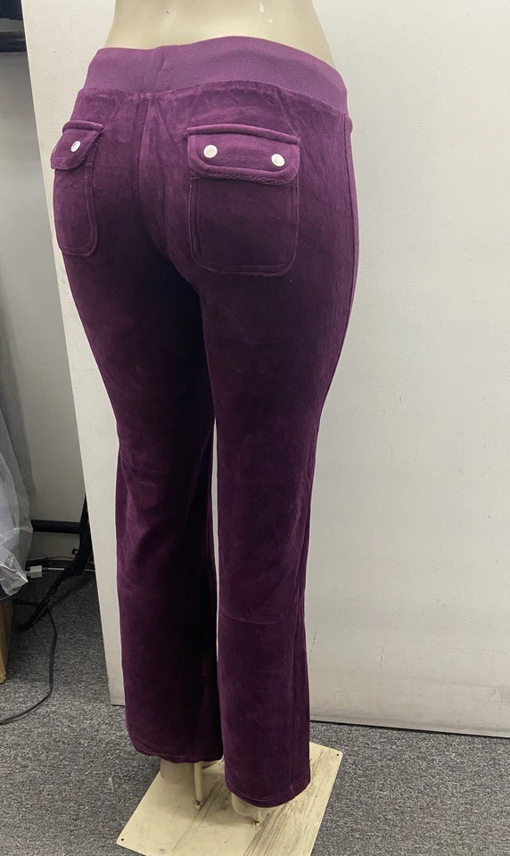 Pantalones deportivos Juicy Couture NUEVOS MEDIANOS solo Y2K púrpura/borgoña Foto 3 de 4