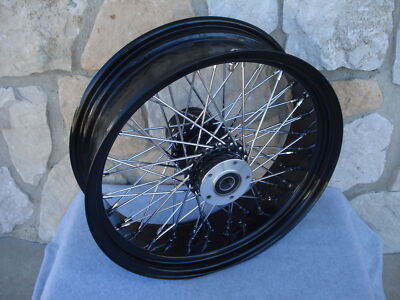 18X5.5'' 60 SPOKE BLACK REAR WHEEL FOR HARLEY  KRAFTECH PAUGHCO CHOPPER FRAMES