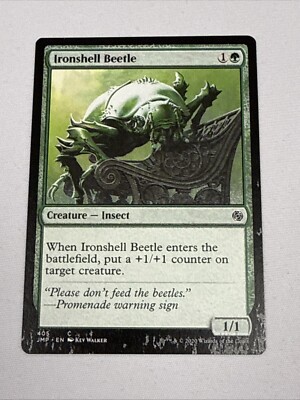 MTG Misprint Ink Error Ironshell Beetle Green Creature Jumpstart Insect Common