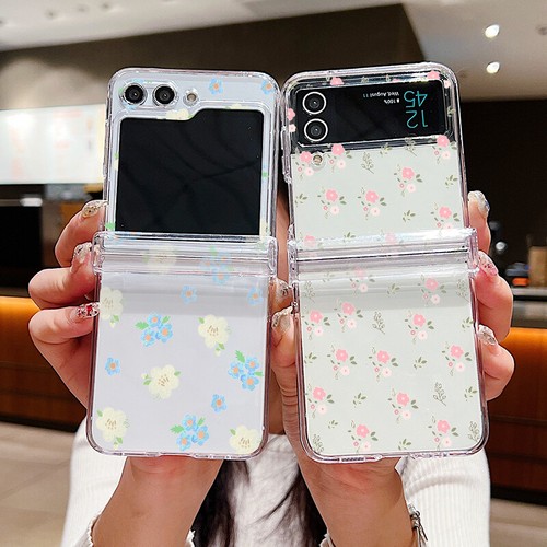 For Samsung Z Flip6 Flip5 4 3 Colourful Flower Clear Case Shockproof Hinge Cover - Picture 6 of 18