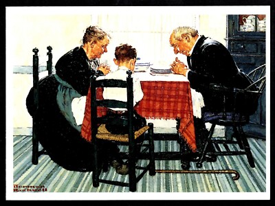Norman Rockwell Post Card Rural Vacation ( Family Grace )