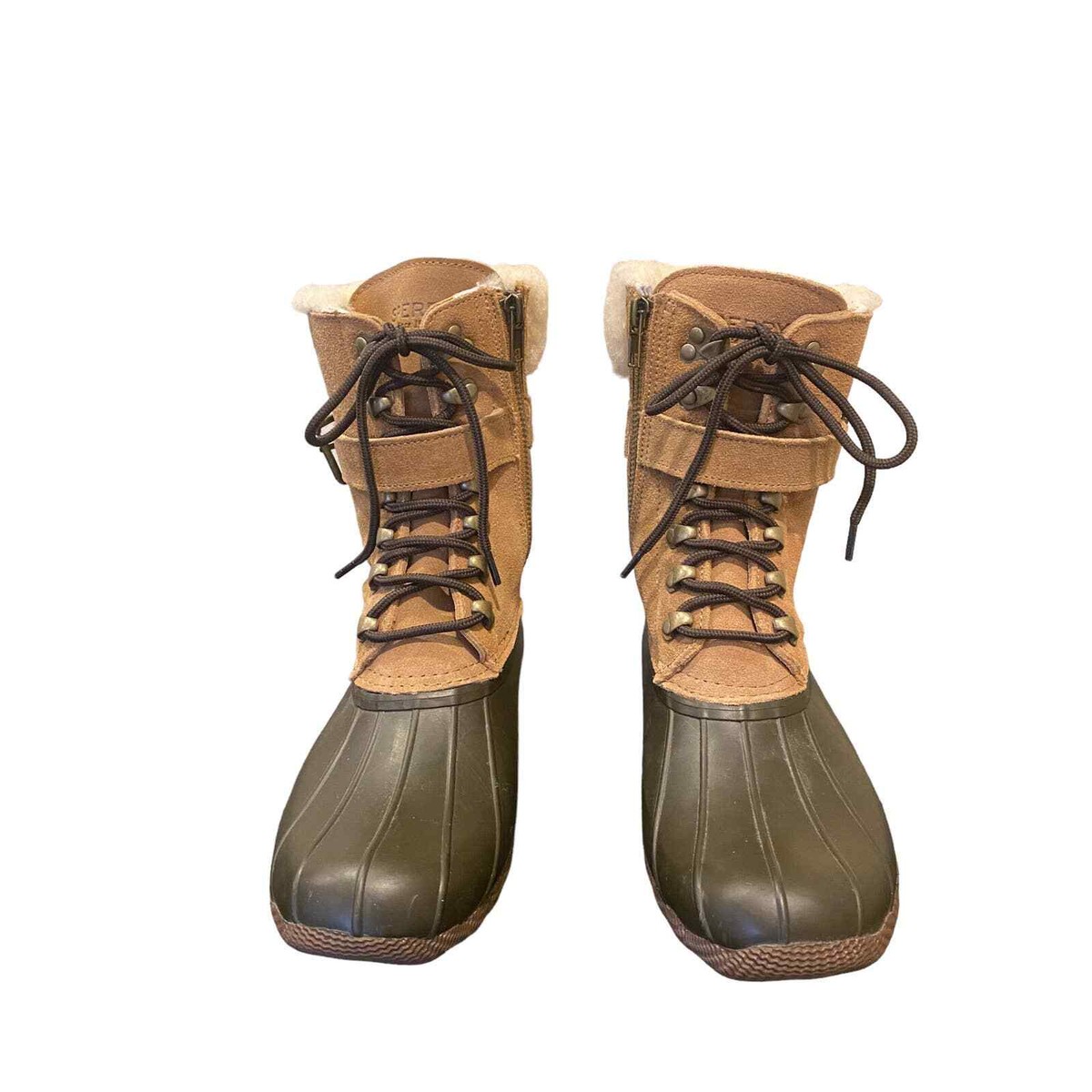 Crew Sperry Shearwater Boots with Buckle Caramel