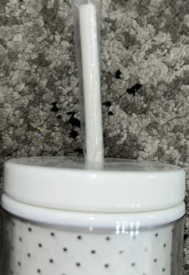 Kate Spade Acrylic White Tumbler with Straw Yes Yes Yes, New **Free