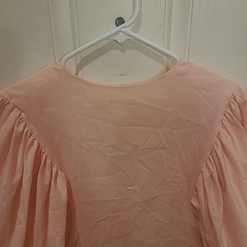 Mistgabel Markenbluse Damen Large Square Dance rosa Knopfleiste Flügelärmel - Bild 6 von 6