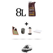 HOFFCAR Kit tagliando 4 FILTRI e 8L OLIO per Iveco Daily IV 35C 15 3.0 HPI 107kw
