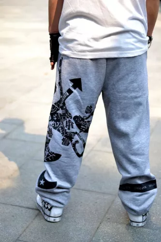 Herren Trendy Baggy SPORTS Hose Hip Hop Freizeit Lockere Straßen Jogginghose -- - Bild 5 von 14