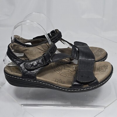 Taos Black Leather Zenith Adjustable Z-Strap Metatarsal Support Women 11 Sandals