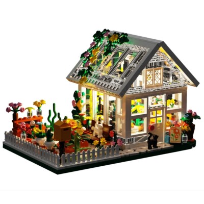 lower House Mini Building Block Set City Street View Greenhouse Building Blocks