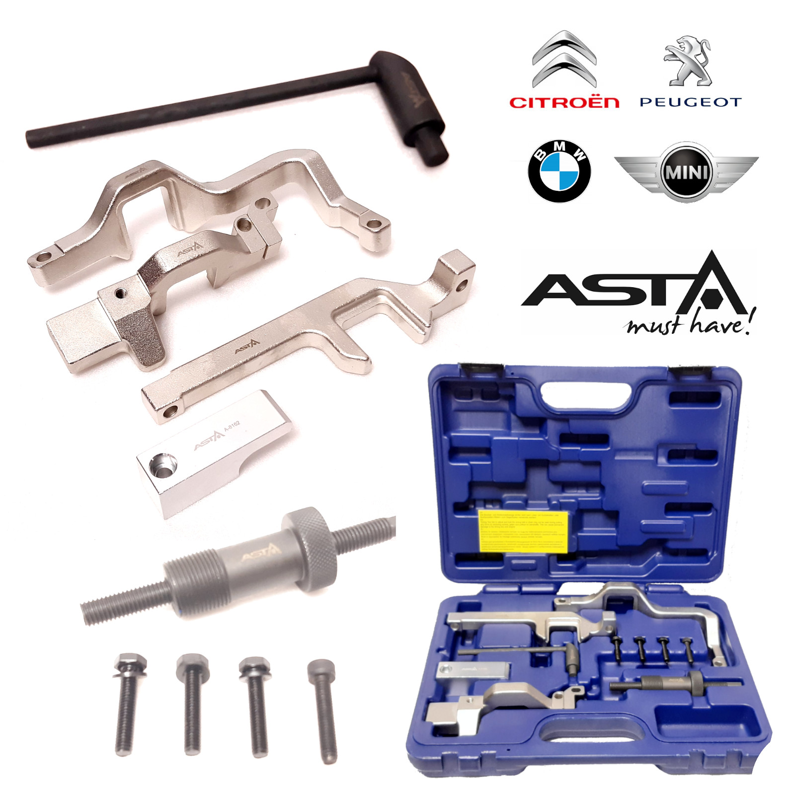 Kit calage distribution ASTA A-8162 en acier trempé pour moteurs VTi et THP