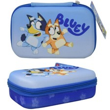 Bluey EVA Molded Pencil Case Holder with Zipper 8 Inch, Zip Pouch Organizer