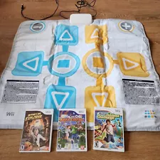 Nintendo Wii Bandai Namco Active Life Mat with 3 Games Bundle Lot Magic Carnival