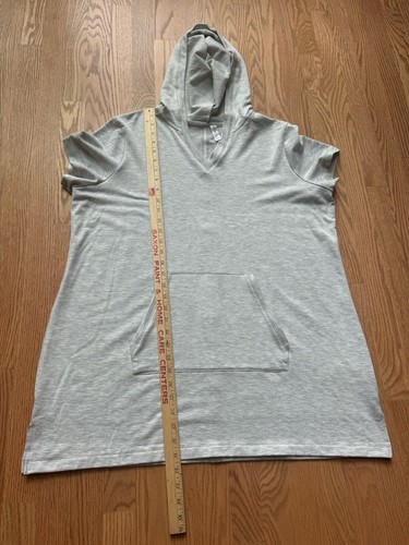 Ideology Hoodie Short Sleeve Women’s Plus Size 2XL Front Pocket Athleisure Gray - Picture 9 of 9