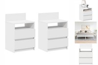Nachttische2Er Set Mit 2 Schubladen Weiß 40X33X60 Cm