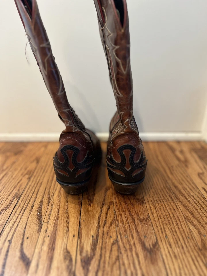 CODE WEST Botas Vaqueras Occidentales De Colección Para Mujer Cuero Genuino Negras Talla 6 M Foto 2 de 4