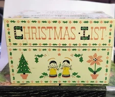 Vintage Christmas List  Metal  Recipe Box Stylecraft No. 822 Very Good. 1960