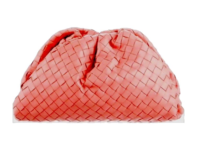 Bottega Veneta The Pouch Maxi Intrecciato – Coral Leather