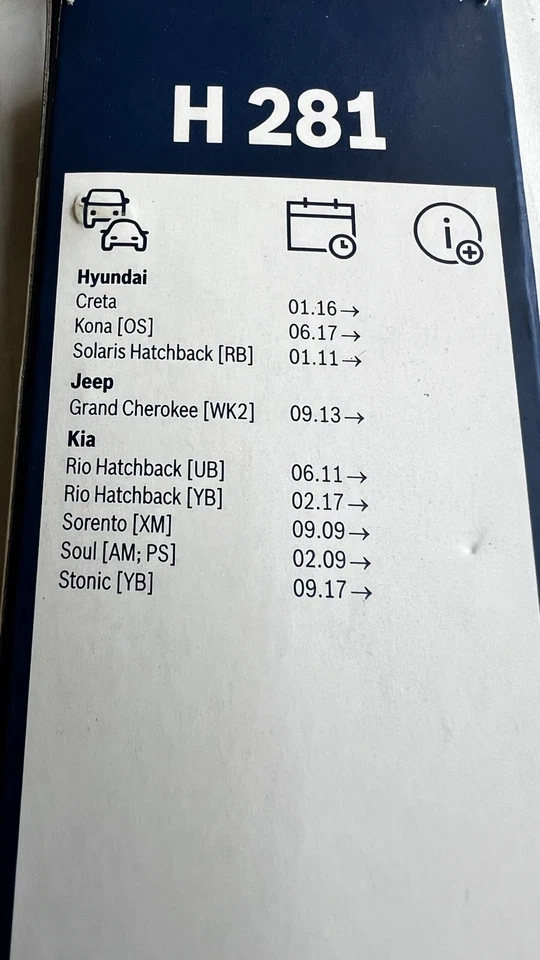 Limpiaparabrisas trasero BOSCH H281 - Se adapta a Chevrolet HHR Hyundai Jeep Grand Cherokee Kia Foto 4 de 4