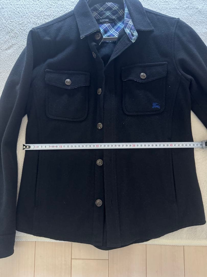 BURBERRY BLACK LABEL Black Wool Check Coat Size 2 From Japan thumbnail 7