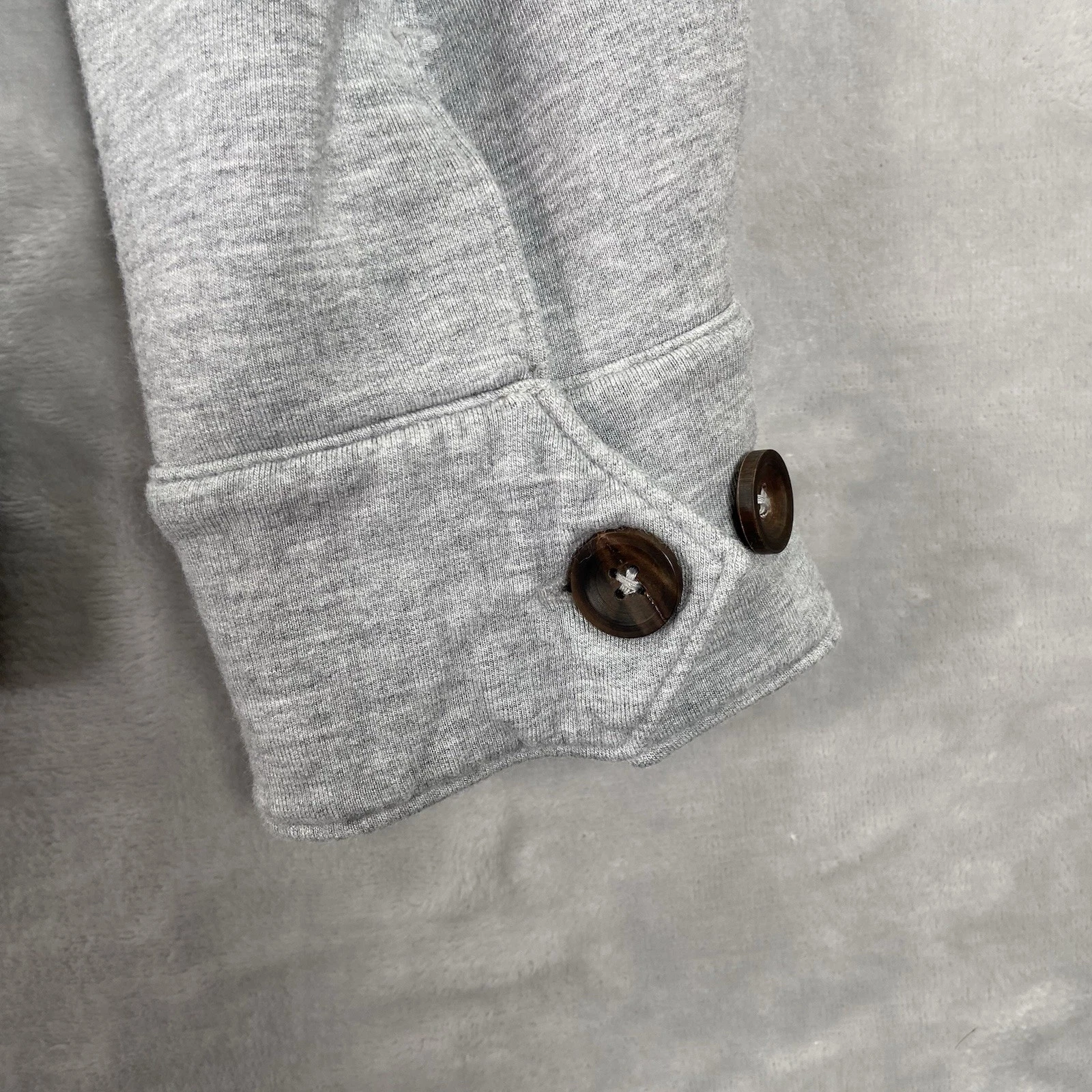 B. Draddy Shirt Jacket Mens Large Chunk Fleece Lined Chore Barn Button Up Gray - product detail image 8