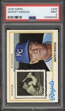 1978 Topps Whitey Herzog #299 PSA 9 Mint Kansas City Royals 
