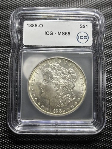 1885-O Morgan Silver Dollar ICG MS65 Gem BU New Orleans Lustrous Blast White