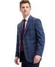 Tommy Hilfiger Mens Modern fit Sport Coat Blazer 40 R Multi Blue Check Stretch