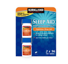 Kirkland Signature Sleep Aid Doxylamine 25mg 192 Tablets Nighttime Sleep Aid New
