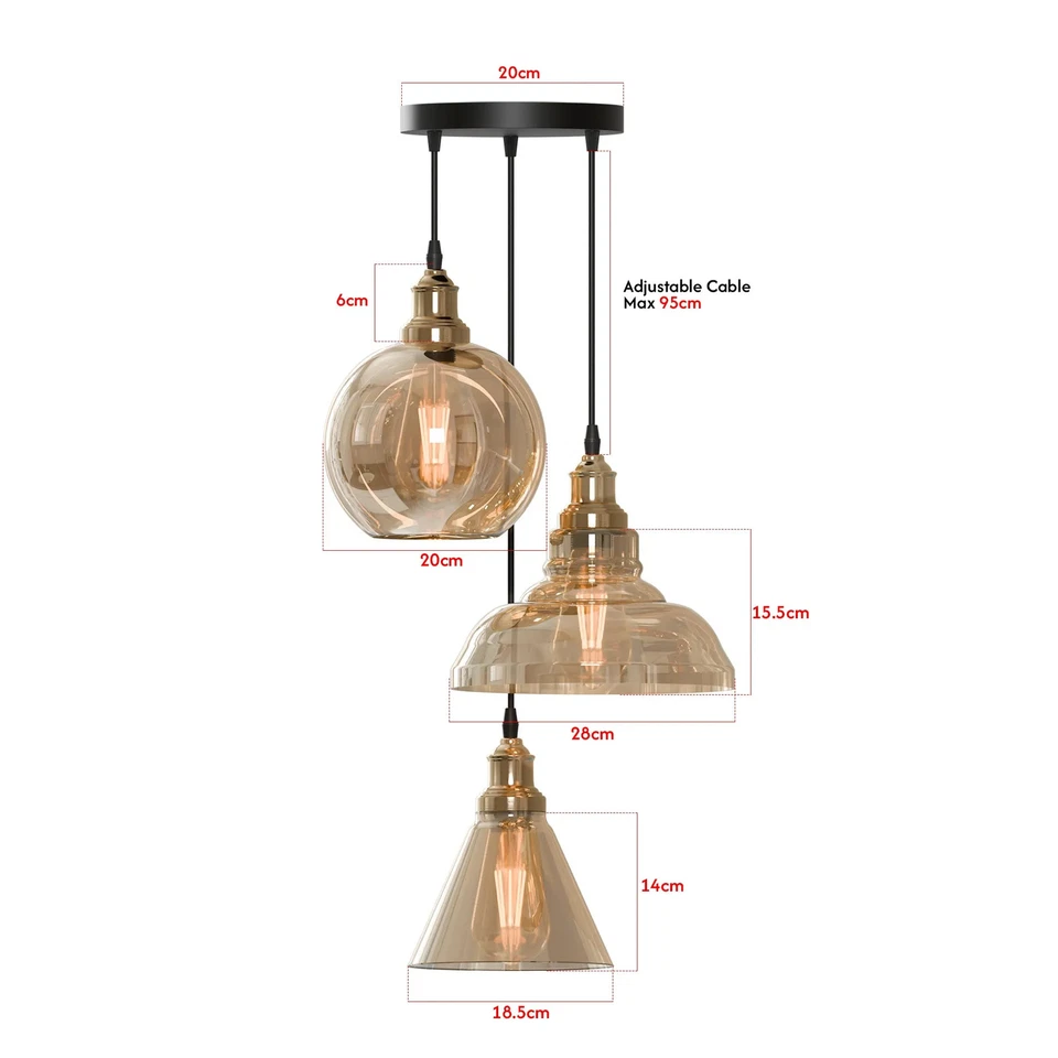 Amber Glass Ceiling Light