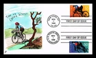 US COVER CYCLING 50C FDC COMBO DUAL CANCEL HAND COLORED INFO CACHET