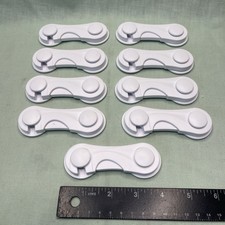 9 Pack Child Safety Cabinet Locks Adhesive 3M Baby Proofing Lever Latch White
