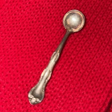 Antique Signed GORHAM Sterling Silver Tiny Miniature Old Spoon Brooch Pin 2.75”