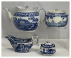 Antique c1830s Pearlware, Staffordshire Trasnsferware Tea Set — photo 2