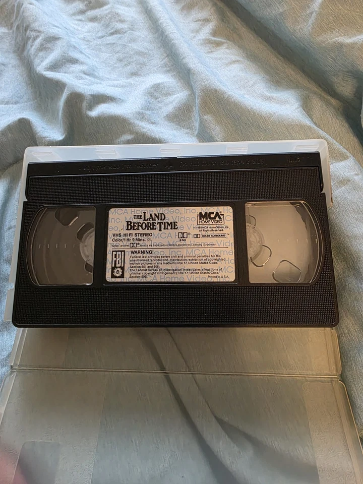 The Land Before Time VHS Animated MCA Home Video 1989 No Slip Cover, Clear Case - Image 2 of 2