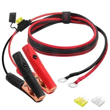 4FT 14 AWG Extension Cord Eyelet Terminal with Battery Clamp for 12V/ 24V