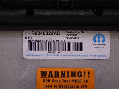 '02 Dodge Ram Van 1500 remanufactured ECU ECM computer 5.2 liter V8 1 - R6040322