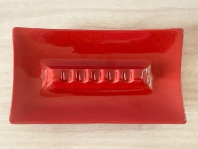 Vintage   MCM Royal Haeger   Red Glossy Ceramic Ashtray  Trinket Dish   USA R125