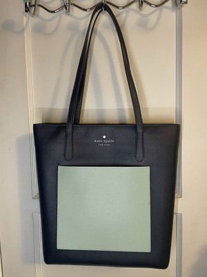 Kate Spade,New York Daily Tote Bag Leather Colorblock Blazer Blu k8213 (961) ps9