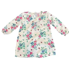 Tucker Tate Girl's Dress Size 24M Floral Print Long Sleeve Cotton Casual