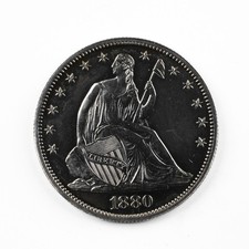 1880 CAMEO EXCELLENT+ GEM PROOF SEATED LIBERTY HALF-DOLLAR