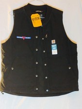 CARHARTT VEST WOMEN'S SZ L RUGGED FLEX RELAXED FIT BLK CANVAS DUCK INSULATED NWT