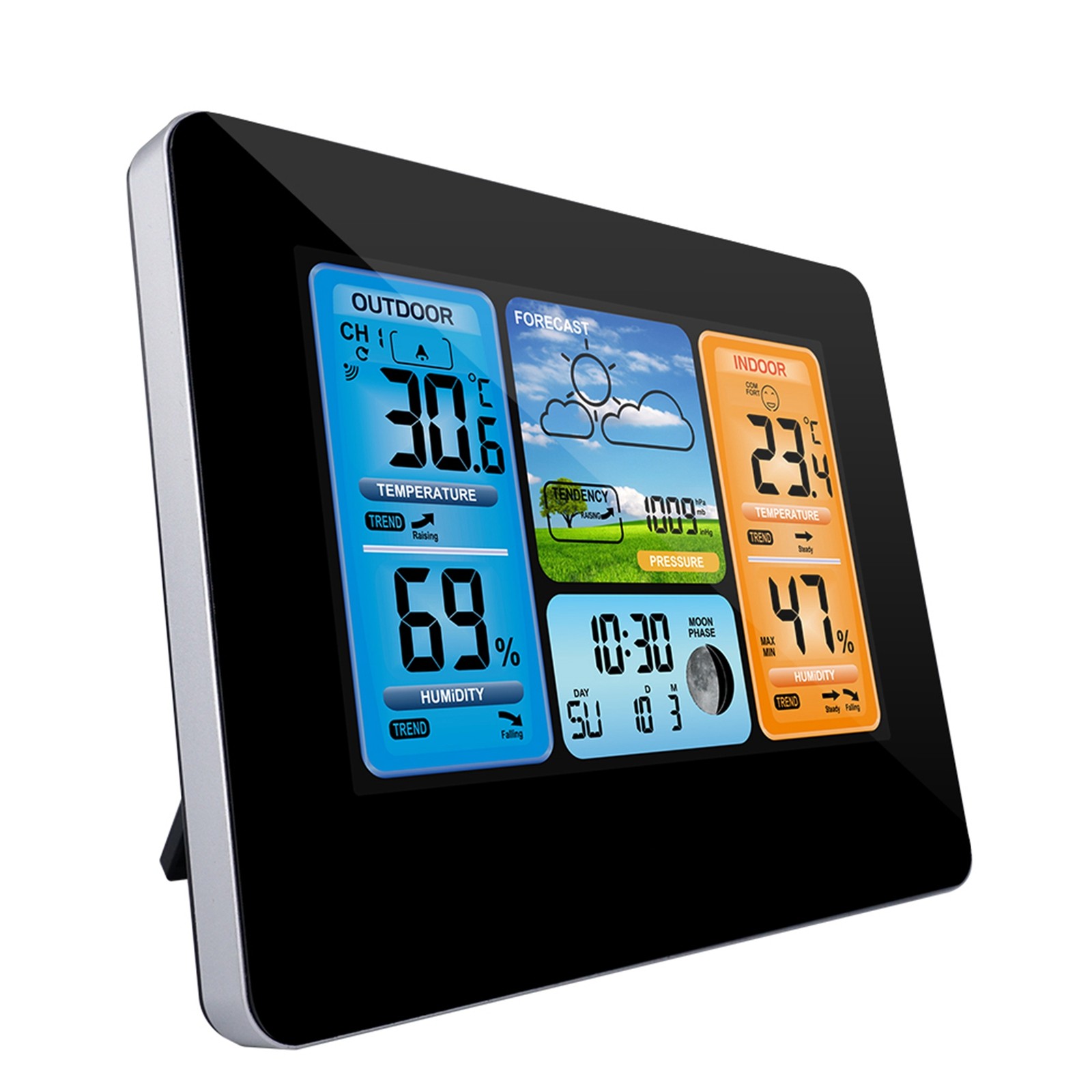 Indoor Outdoor Thermometer Wireless Weather Station With Atomic Clock USB197FT（